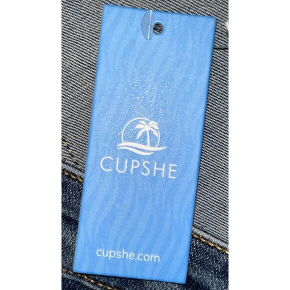 NWT Cupshe Button Fly Distressed High-Rise Skinny Jeans XL 32"x26" - Picture 8 of 8